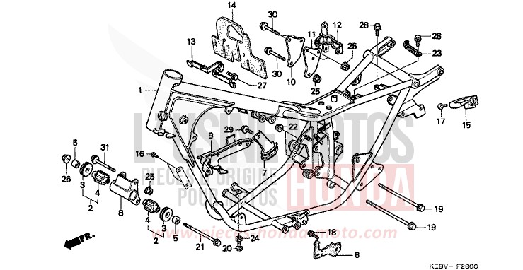 FRAME BODY for CA125 REBEL MYSTERY RED METALLIC (R231) from 1999